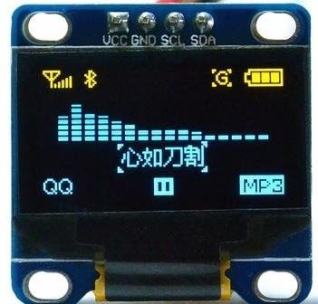 0.96Inch White OLED Module FPC Pins with Resolution 128*64Dots IPS Viewing Angle with Yellow and Blue two colors